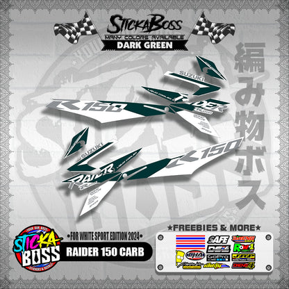 RAIDER 150 CARB DECALS ( FOR WHITE SPORT EDITION 2024 )【WITH FREEBIES】