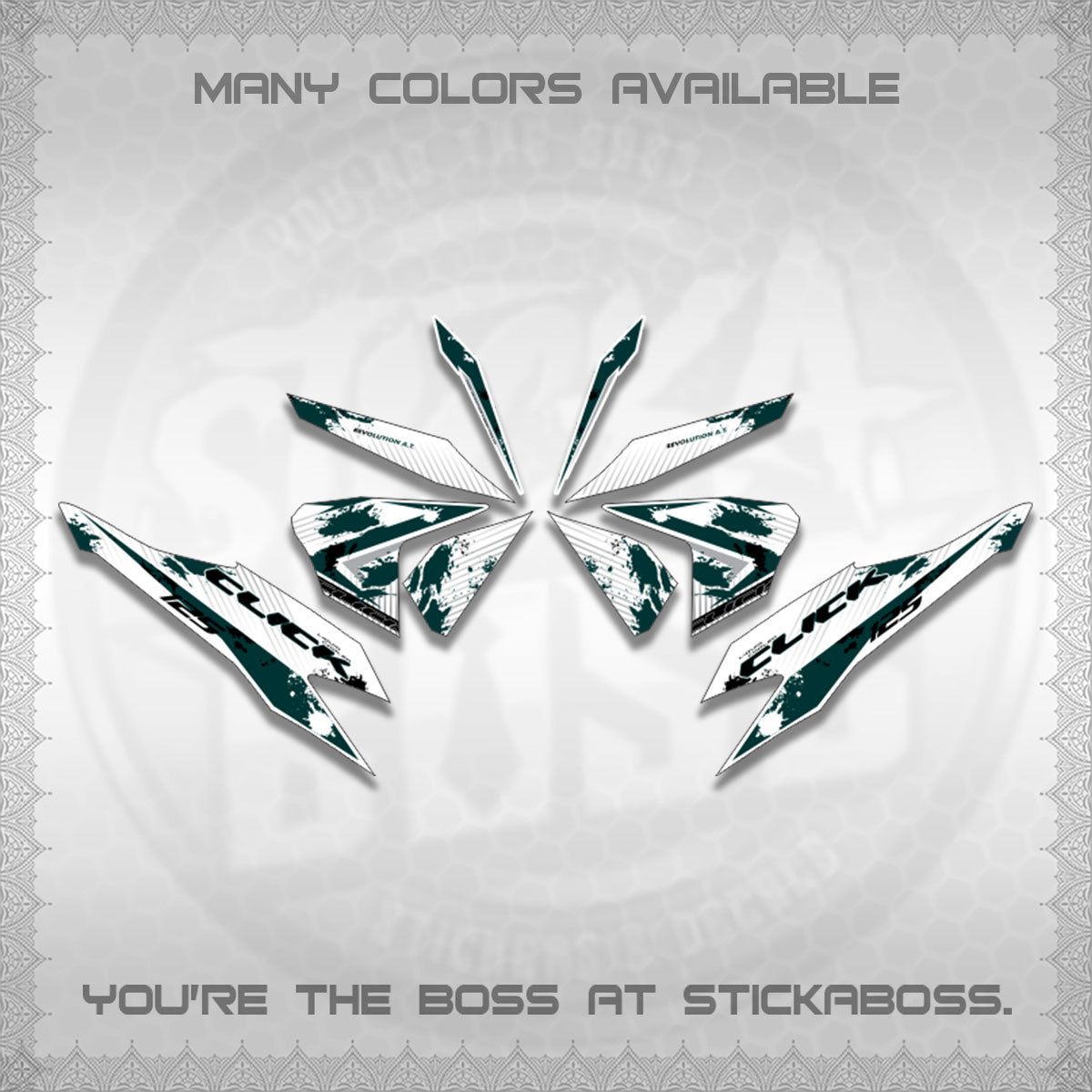 CLICK V2 MALAY FOR WHITE DECALS (HITAM STRIPING 03 MOTIF)STICKER DECALS By STICKABOSS