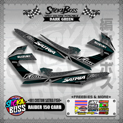 RAIDER 150 CARB DECALS ( 001 CUSTOM SATRIA F150 )【WITH FREEBIES】