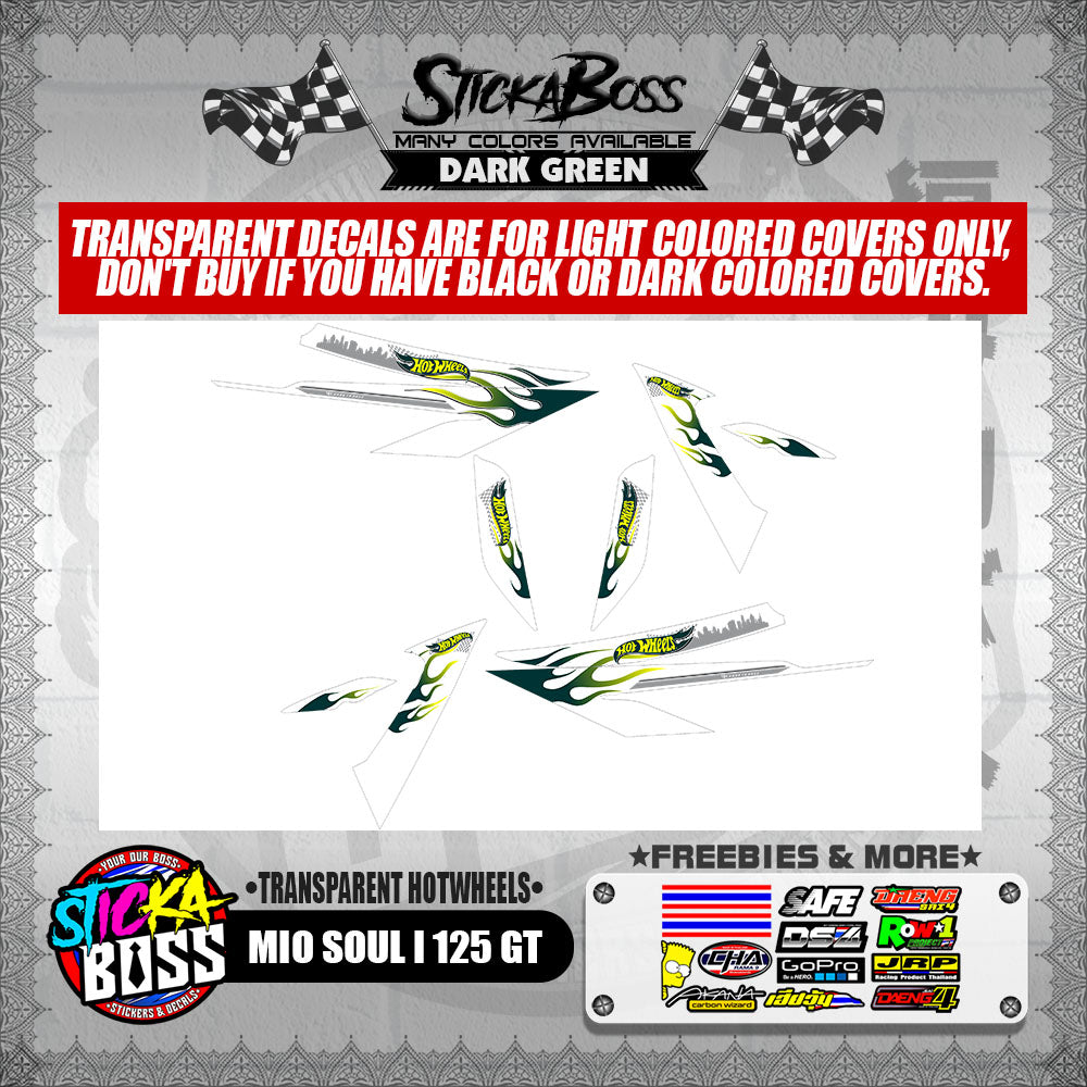 MIO SOUL I 125 GT DECALS ( TRANSPARENT HOTWHEELS )【WITH FREEBIES】