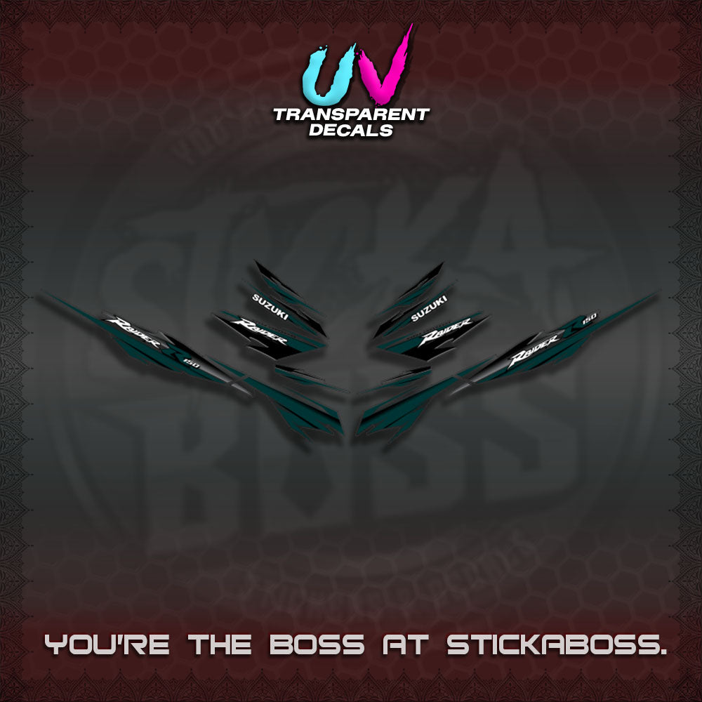 【PREMIUM UV PRINT】TRANSPARENT RAIDER 150 FI SATRIA  DECALS (MINIMALIST 0016 DESIGN)By STICKABOSS