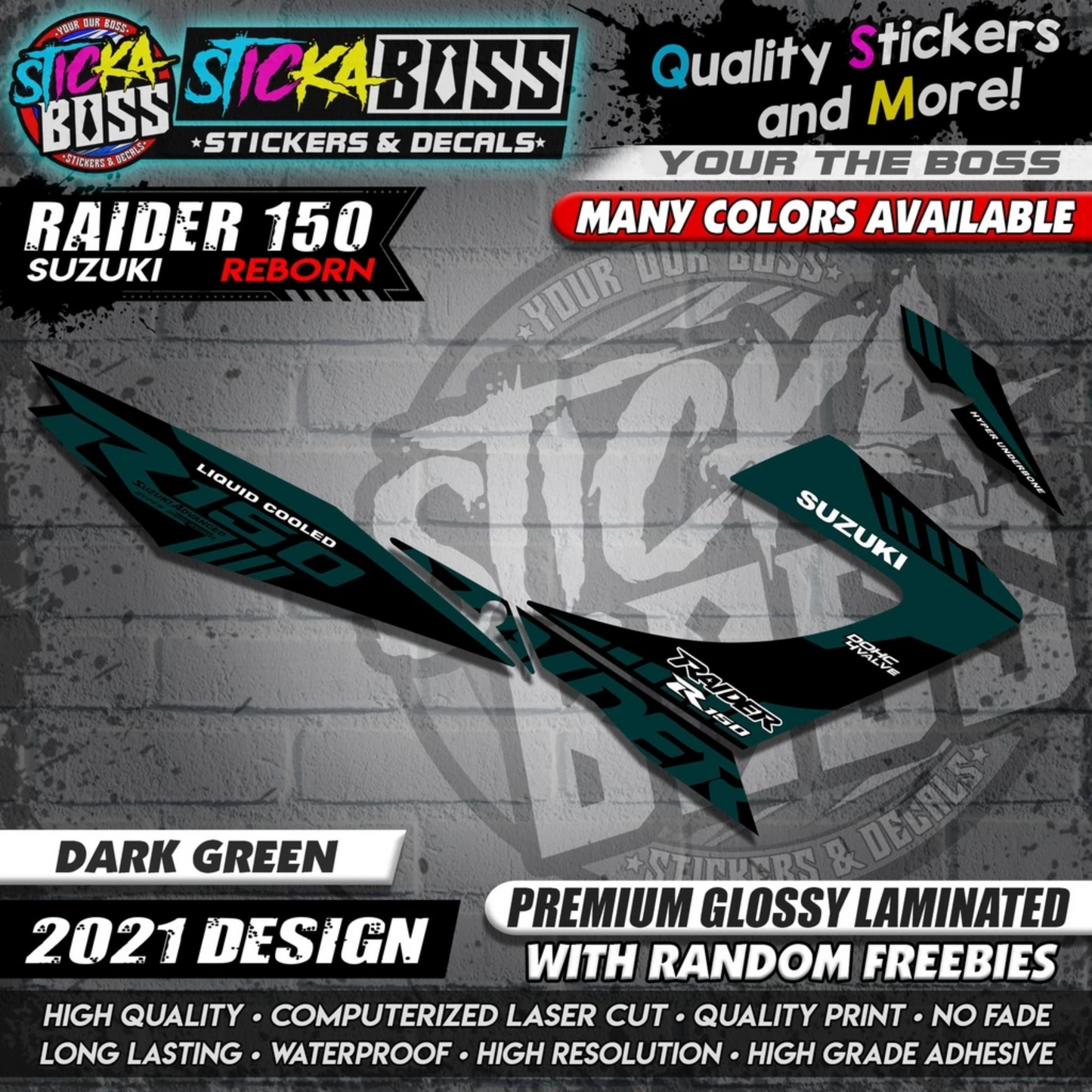 Suzuki Raider 150 Reborn Stock Decals ( 2021 Design )【WITH FREEBIES】