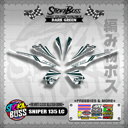 SNIPER 135 LC DECALS ( FOR WHITE CLASSIC MALAYSIAN GRUNGE )【WITH FREEBIES】