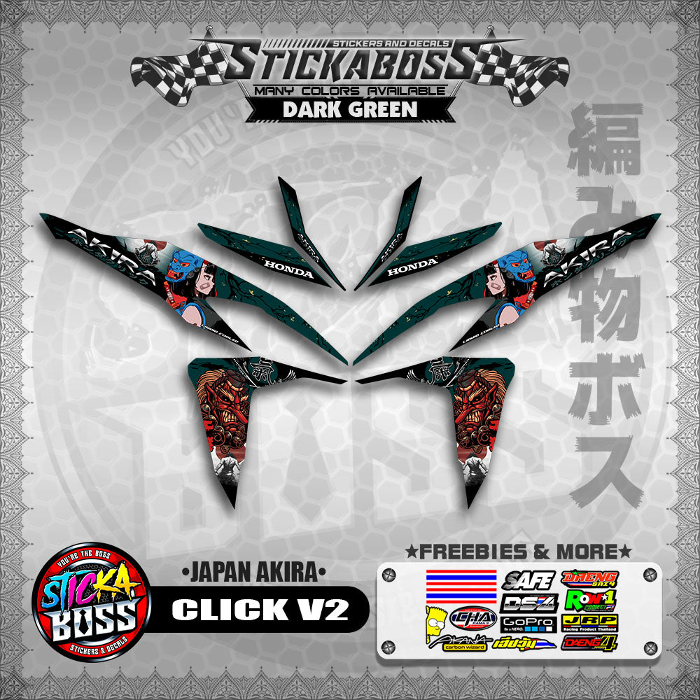 CLICK V2 STICKER DECALS ( JAPAN AKIRA )【WITH FREEBIES】