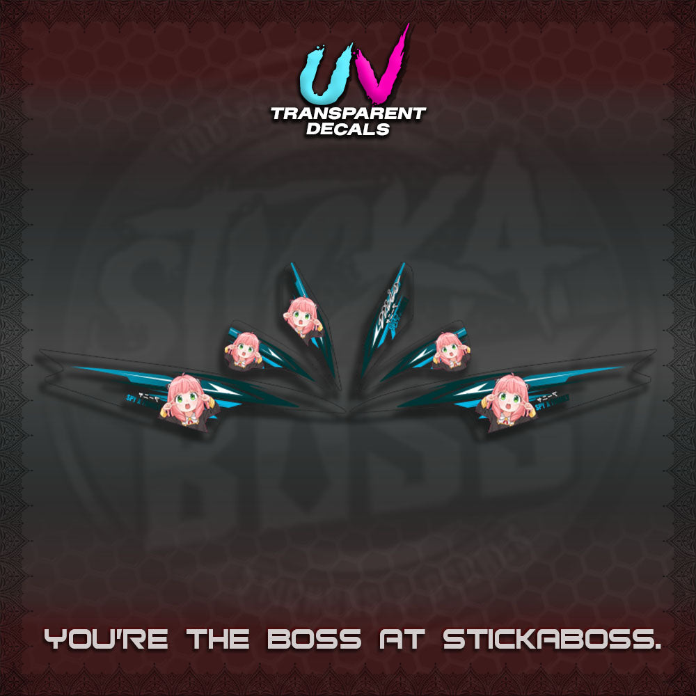 MIO SPORTY UV TRANSPARENT DECALS (2026 ANYA MOTIF DESIGN)STICKER DECALS By STICKABOSS