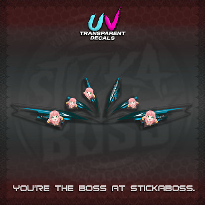 MIO SPORTY UV TRANSPARENT DECALS (2026 ANYA MOTIF DESIGN)STICKER DECALS By STICKABOSS