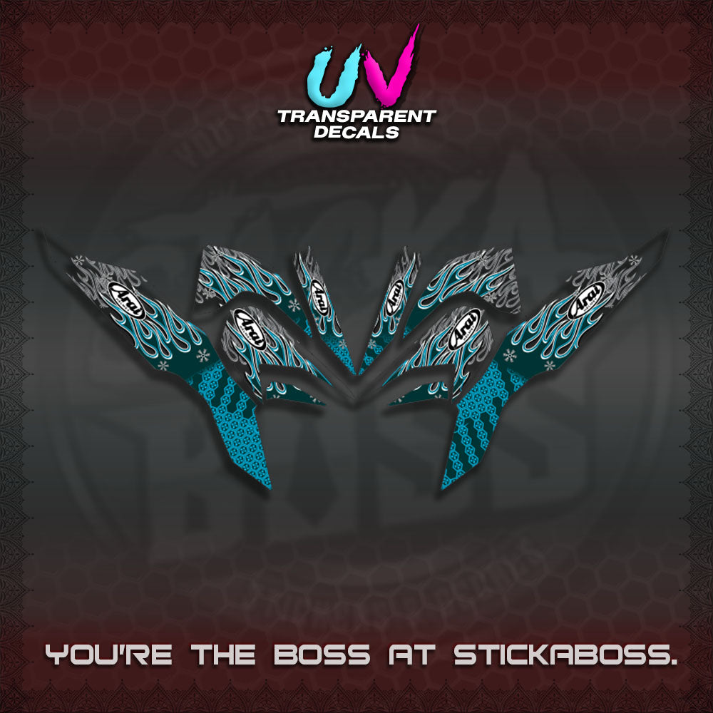【PREMIUM UV PRINT】TRANSPARENT CLICK 125 V3  DECALS(ARAI API NEW TERBARU DESIGN)By STICKABOSS