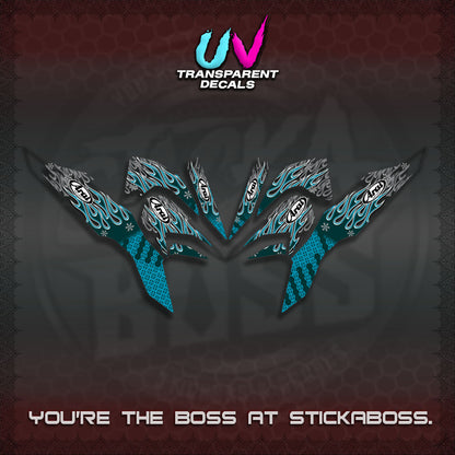 【PREMIUM UV PRINT】TRANSPARENT CLICK 125 V3  DECALS(ARAI API NEW TERBARU DESIGN)By STICKABOSS