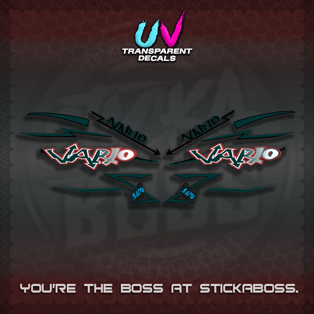 CLICK V2 INDO/MALAY UV TRANSPARENT VARIO DECALS (GRAFITY VARIO MOTIF)STICKER DECALS By STICKABOSS