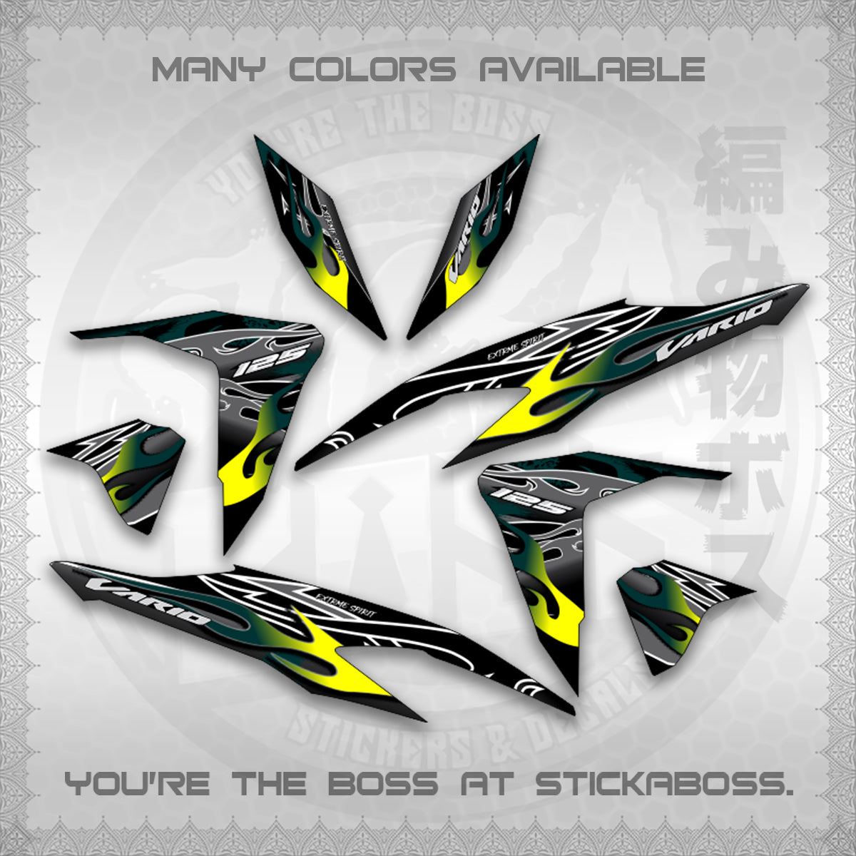 CLICK 125 V2 MALAY CONCEPT ( TRIBAL X FIRE CUSTOM ) STICKER DECALS By STICKABOSS
