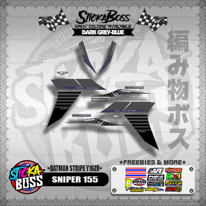 SNIPER 155 DECALS ( BATMAN STRIPE Y16ZR )【WITH FREEBIES】