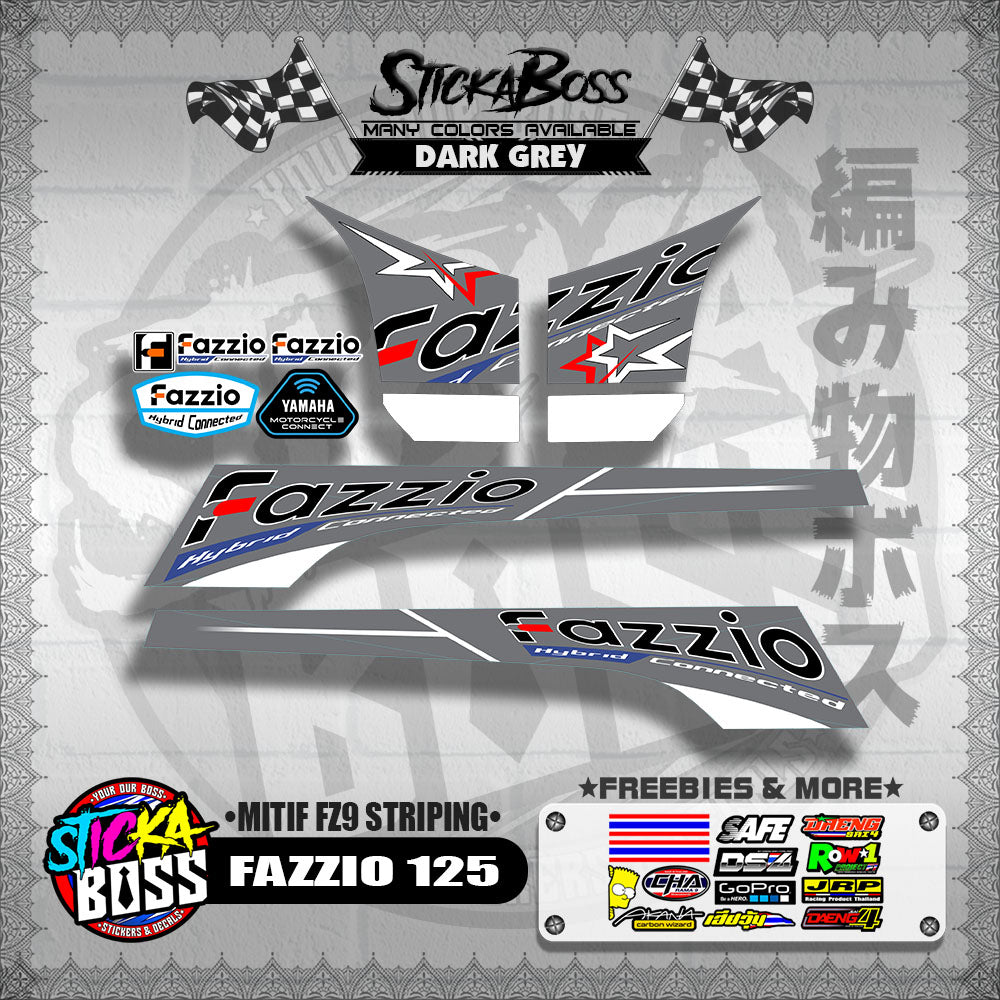 FAZZIO 125 DECALS ( MITIF FZ9 STRIPING )【WITH FREEBIES】