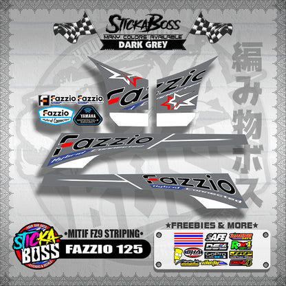 FAZZIO 125 DECALS ( MITIF FZ9 STRIPING )【WITH FREEBIES】