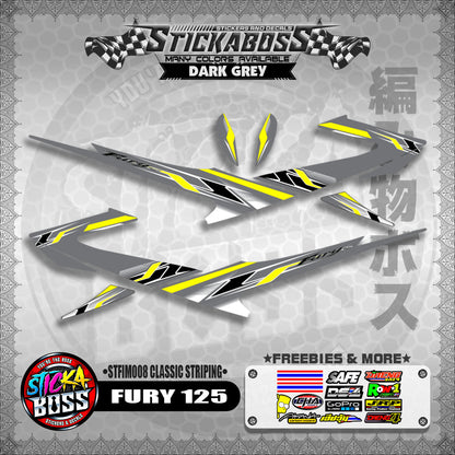 FURY 125 STICKER DECALS ( STFIM008 CLASSIC STRIPING )【WITH FREEBIES】