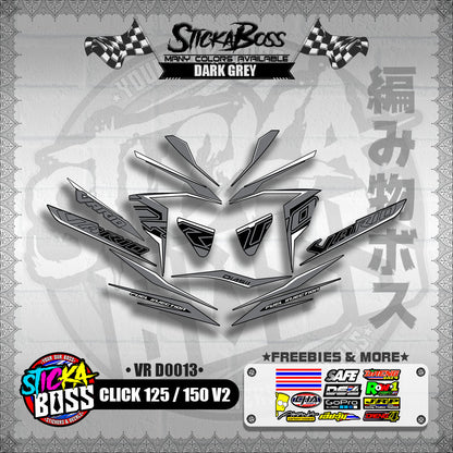 CLICK 125 / 150 V2 DECALS ( VR D0013 )【WITH FREEBIES】