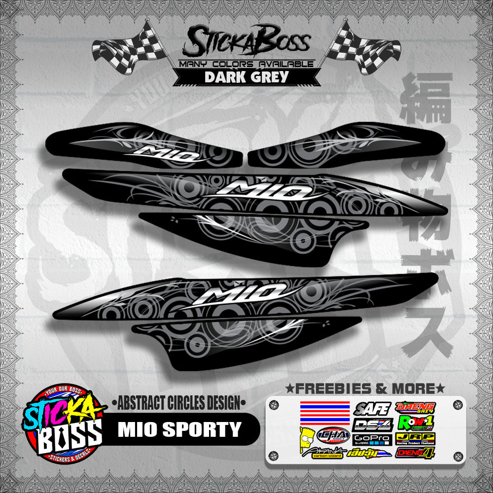MIO SPORTY DECALS ( ABSTRACT CIRCLES DESIGN )【WITH FREEBIES】