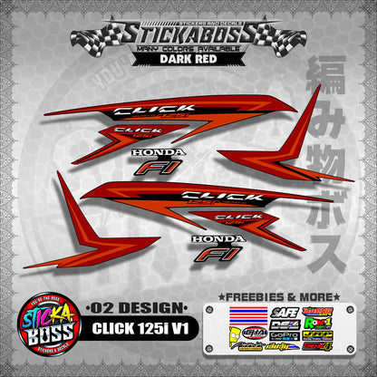 CLICK 125I V1 STOCK DECALS ( 02 DESIGN )【WITH FREEBIES】