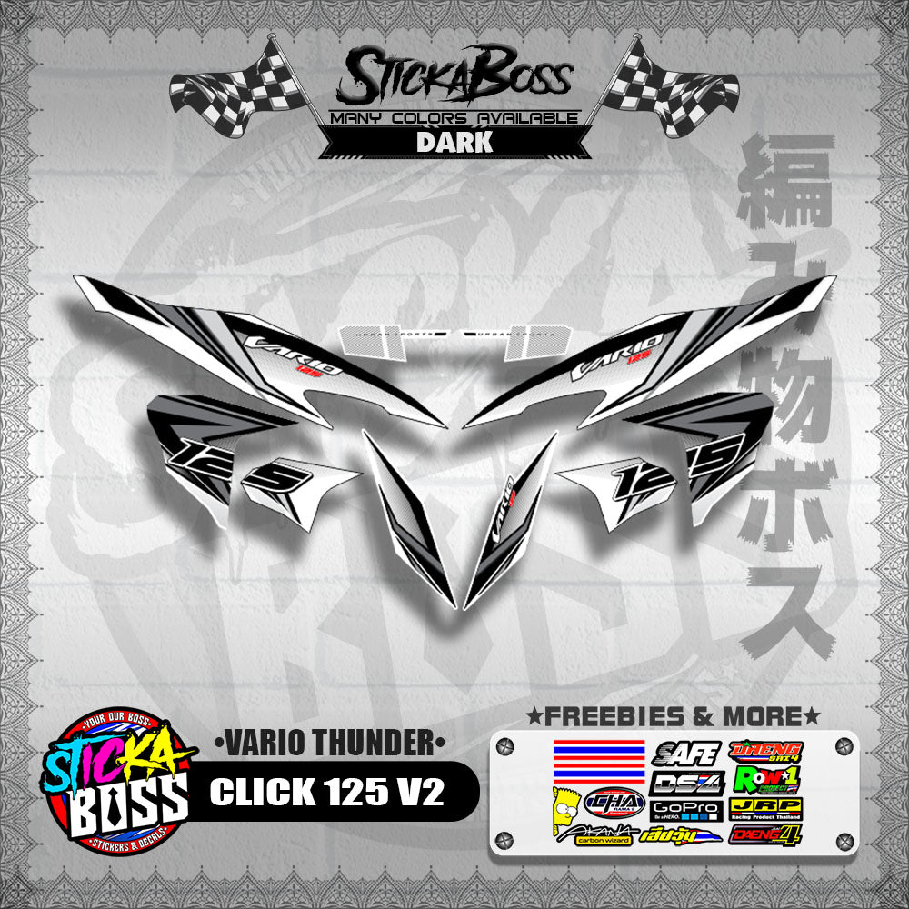 CLICK 125 V2 DECALS ( VARIO THUNDER )【WITH FREEBIES】