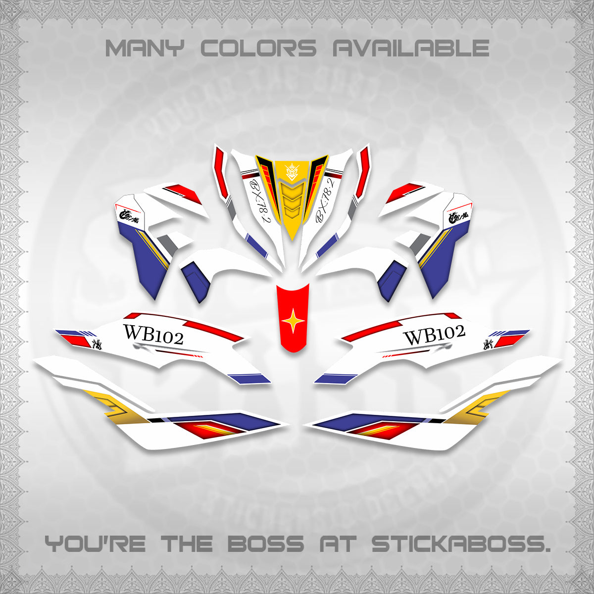 CLICK 125 V3 FULL DECALS (WB102 ROBO DESIGN) STICKER KITS BY STICKABOSS