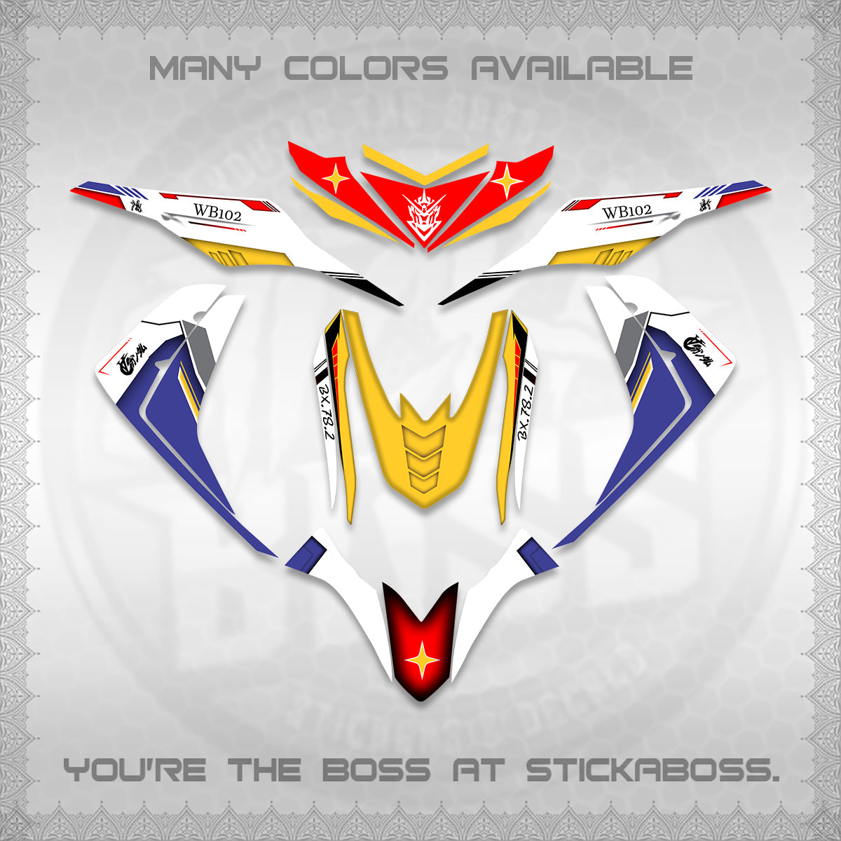 MIO I 125 FULL DECALS (WB102 ROBO DESIGN) STICKER KITS BY STICKABOSS