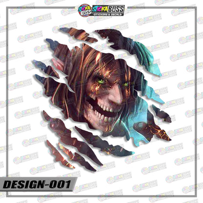 ATTACK ON TITAN PART  | ANIME SCRATCH STICKER【VINYL PRINTED】( LAMINATED / WATERPROOF )【Stickaboss】