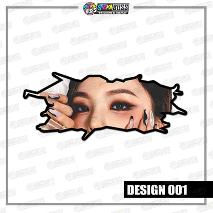 KPOP- ITZY| CRACK PEEKERS  ( ANIME VINYL STICKER DECALS )【Stickaboss】