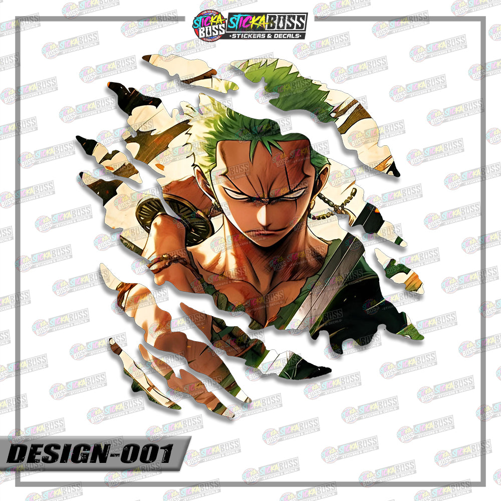 ONE PIECE ZORO | ANIME SCRATCH STICKER【VINYL PRINTED】( LAMINATED / WATERPROOF )【Stickaboss】