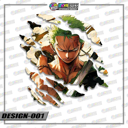 ONE PIECE ZORO | ANIME SCRATCH STICKER【VINYL PRINTED】( LAMINATED / WATERPROOF )【Stickaboss】