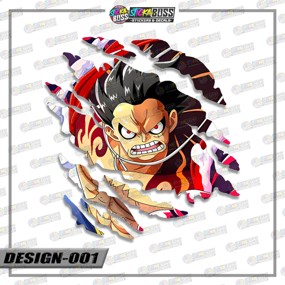 LUFFY GEAR  4&5 | ANIME SCRATCH STICKER【VINYL PRINTED】( LAMINATED / WATERPROOF )【Stickaboss】