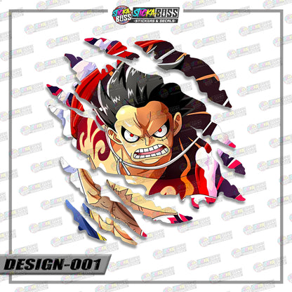LUFFY GEAR  4&5 | ANIME SCRATCH STICKER【VINYL PRINTED】( LAMINATED / WATERPROOF )【Stickaboss】