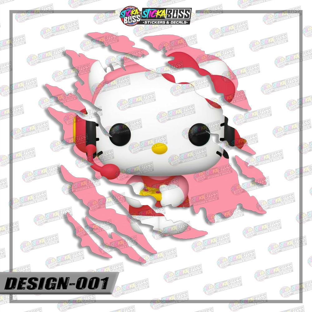 HELLO KITTY| ANIME SCRATCH STICKER【VINYL PRINTED】( LAMINATED / WATERPROOF )【Stickaboss】