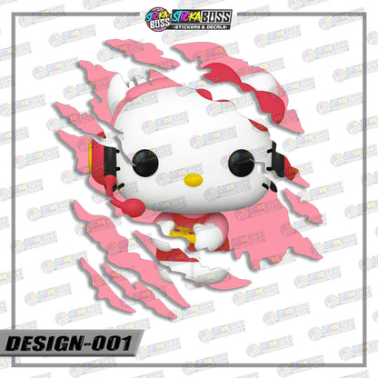 HELLO KITTY| ANIME SCRATCH STICKER【VINYL PRINTED】( LAMINATED / WATERPROOF )【Stickaboss】