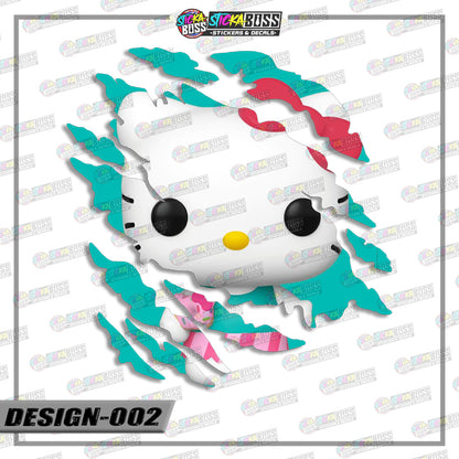 HELLO KITTY| ANIME SCRATCH STICKER【VINYL PRINTED】( LAMINATED / WATERPROOF )【Stickaboss】
