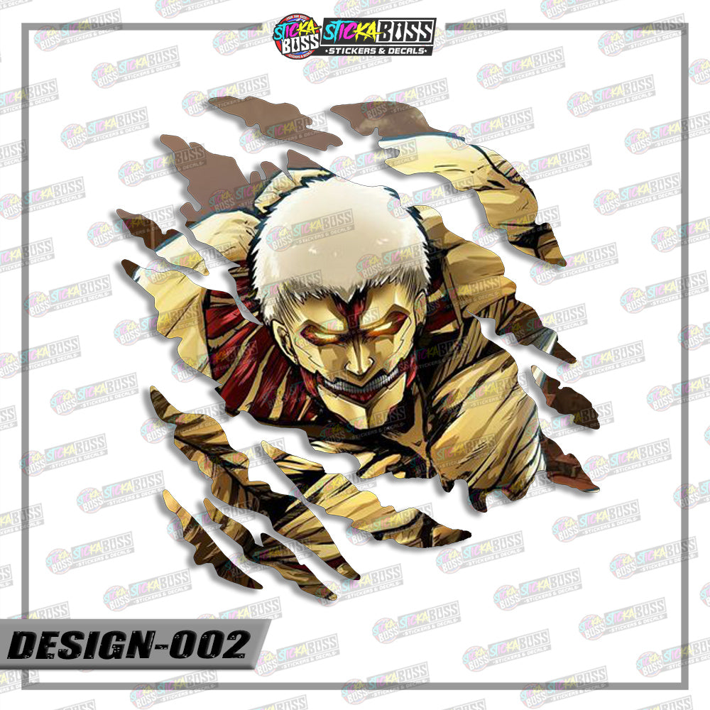 ATTACK ON TITAN PART  | ANIME SCRATCH STICKER【VINYL PRINTED】( LAMINATED / WATERPROOF )【Stickaboss】