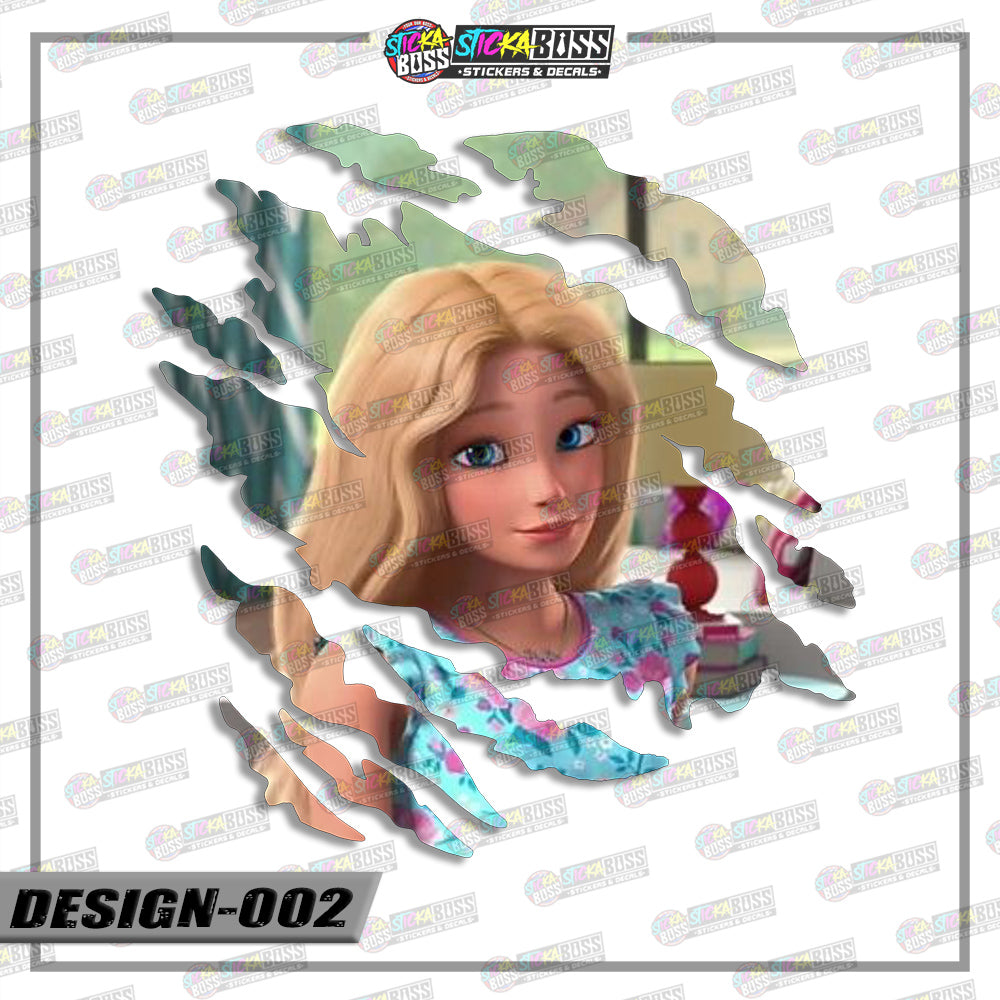 BARBIE   | ANIME SCRATCH STICKER【VINYL PRINTED】( LAMINATED / WATERPROOF )【Stickaboss】