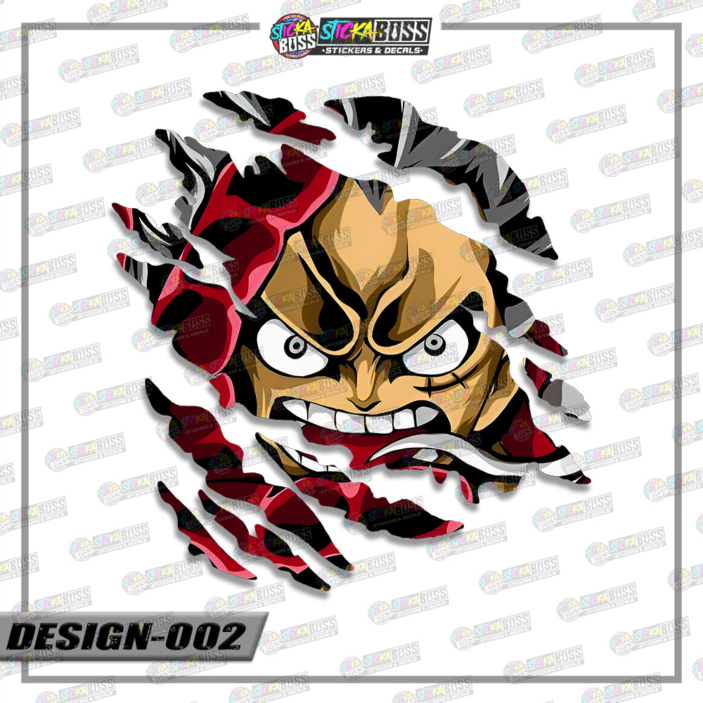 LUFFY GEAR  4&5 | ANIME SCRATCH STICKER【VINYL PRINTED】( LAMINATED / WATERPROOF )【Stickaboss】