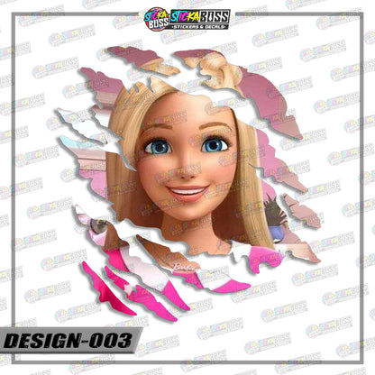 BARBIE   | ANIME SCRATCH STICKER【VINYL PRINTED】( LAMINATED / WATERPROOF )【Stickaboss】