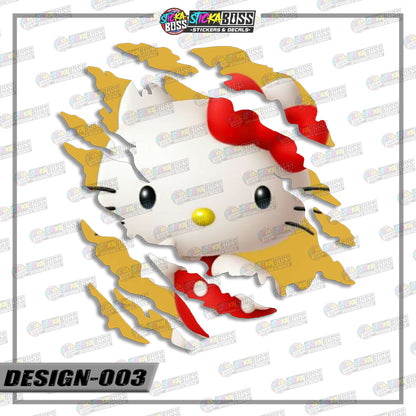 HELLO KITTY| ANIME SCRATCH STICKER【VINYL PRINTED】( LAMINATED / WATERPROOF )【Stickaboss】