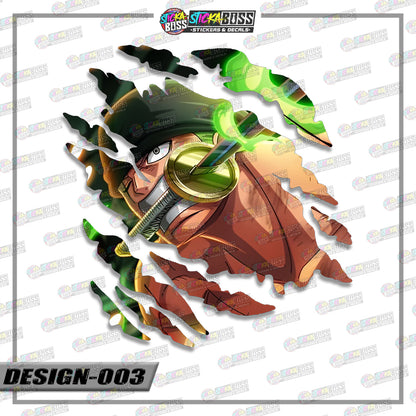 ONE PIECE ZORO | ANIME SCRATCH STICKER【VINYL PRINTED】( LAMINATED / WATERPROOF )【Stickaboss】