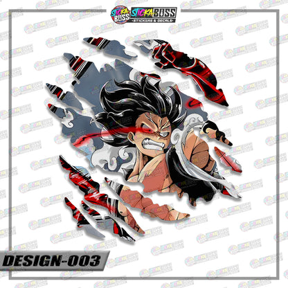 LUFFY GEAR  4&5 | ANIME SCRATCH STICKER【VINYL PRINTED】( LAMINATED / WATERPROOF )【Stickaboss】