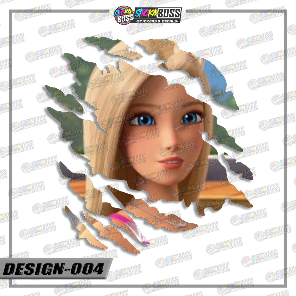 BARBIE   | ANIME SCRATCH STICKER【VINYL PRINTED】( LAMINATED / WATERPROOF )【Stickaboss】