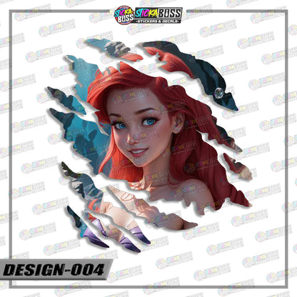 DISNEY PRINCESSES PART 1 | ANIME SCRATCH STICKER【VINYL PRINTED】( LAMINATED / WATERPROOF )