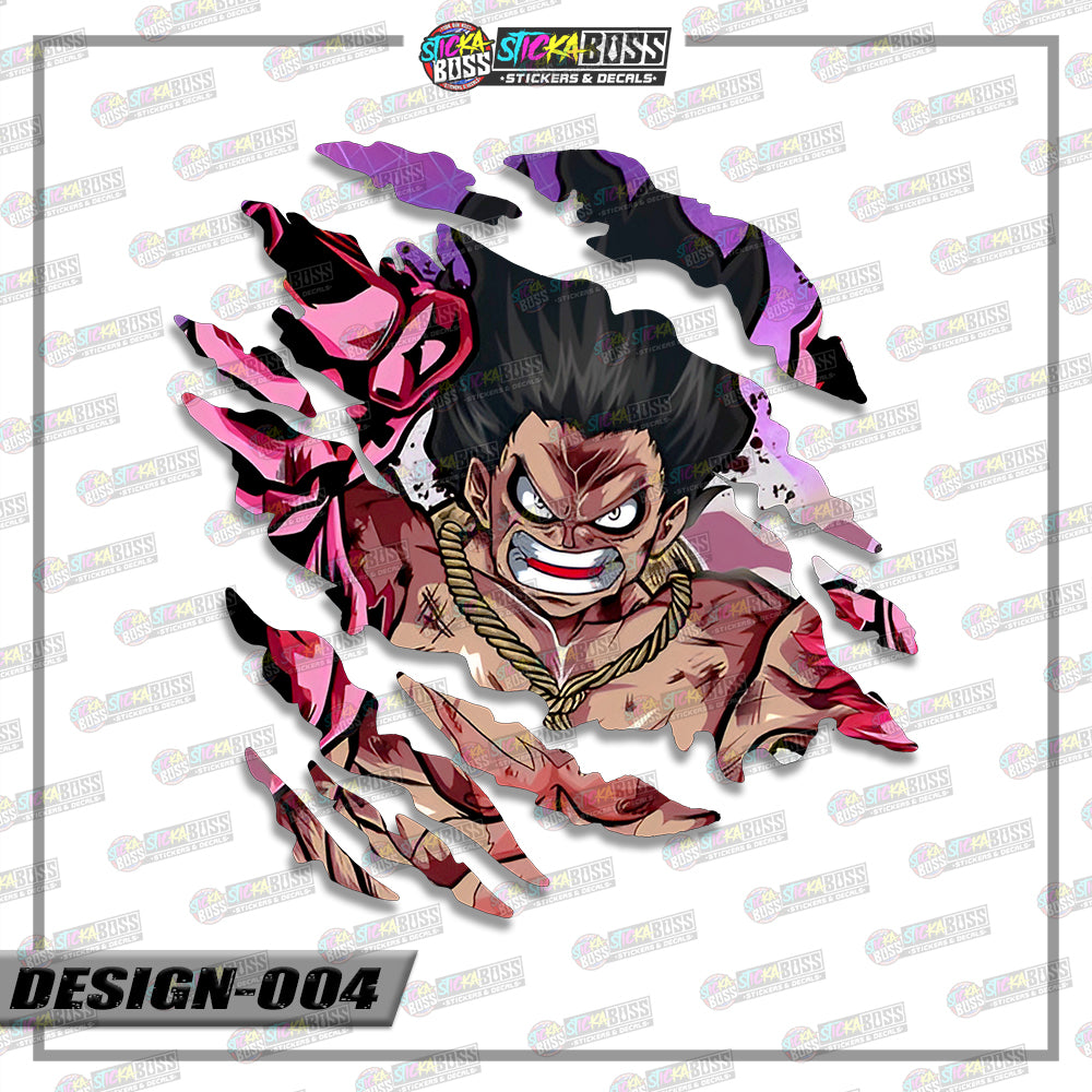 LUFFY GEAR  4&5 | ANIME SCRATCH STICKER【VINYL PRINTED】( LAMINATED / WATERPROOF )【Stickaboss】