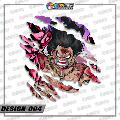 LUFFY GEAR  4&5 | ANIME SCRATCH STICKER【VINYL PRINTED】( LAMINATED / WATERPROOF )【Stickaboss】