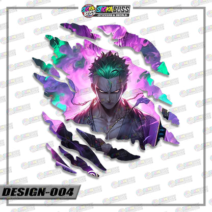 ONE PIECE ZORO | ANIME SCRATCH STICKER【VINYL PRINTED】( LAMINATED / WATERPROOF )【Stickaboss】