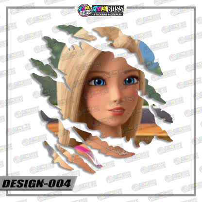 BARBIE PART 1 | ANIME SCRATCH STICKER【VINYL PRINTED】( LAMINATED / WATERPROOF )【Stickaboss】