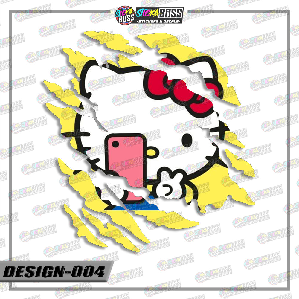 HELLO KITTY| ANIME SCRATCH STICKER【VINYL PRINTED】( LAMINATED / WATERPROOF )【Stickaboss】