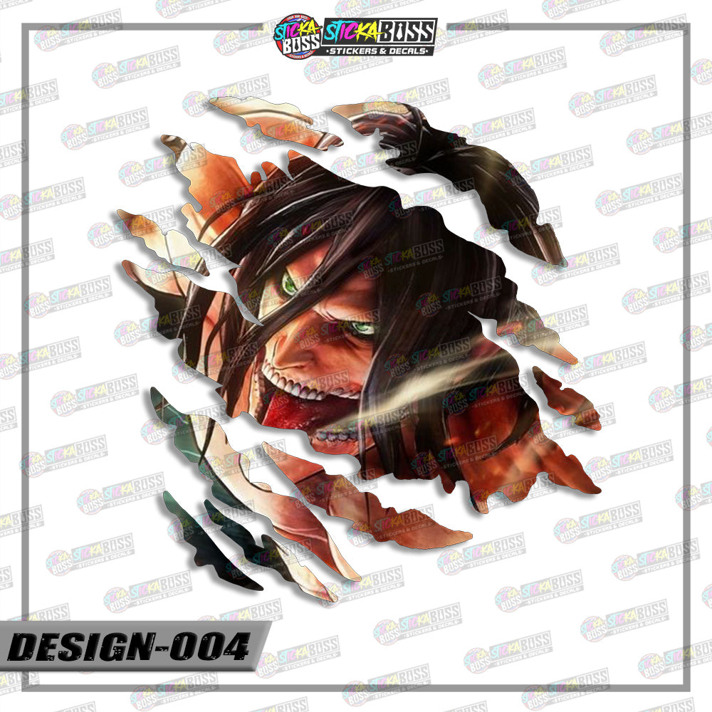 ATTACK ON TITAN PART  | ANIME SCRATCH STICKER【VINYL PRINTED】( LAMINATED / WATERPROOF )【Stickaboss】