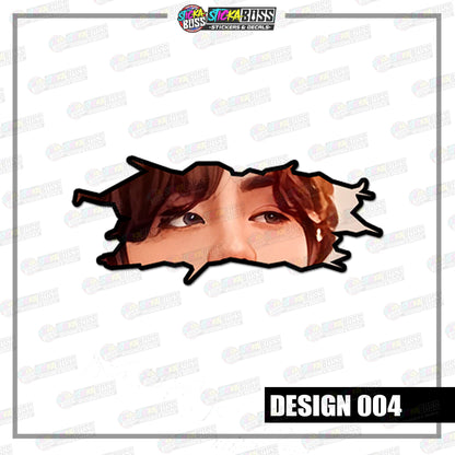KPOP- BTS| CRACK PEEKERS  ( ANIME VINYL STICKER DECALS )【Stickaboss】