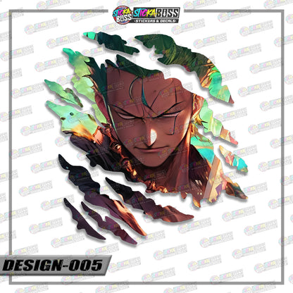 ONE PIECE ZORO | ANIME SCRATCH STICKER【VINYL PRINTED】( LAMINATED / WATERPROOF )【Stickaboss】